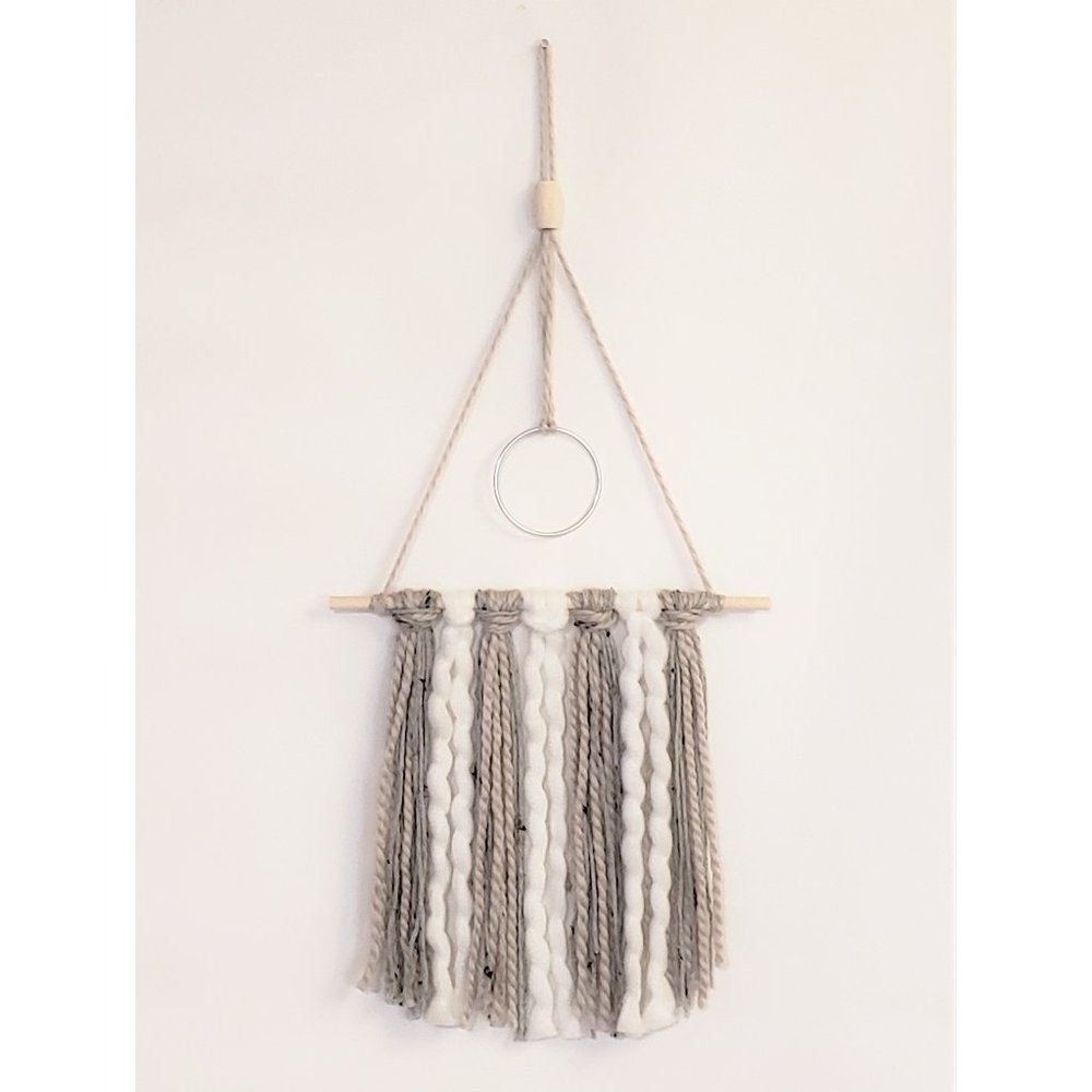 Modern Neutral Multicolor Boho Yarn Wall Hanging